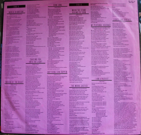 Jackson Browne : World In Motion (LP, Album)