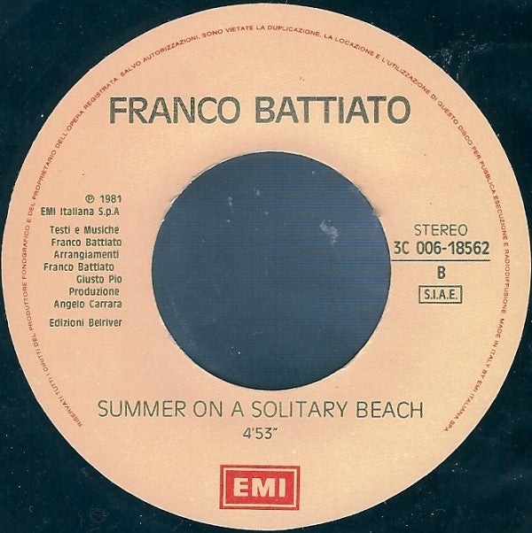 Franco Battiato : Bandiera Bianca (7")