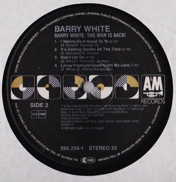 Barry White : Barry White: The Man Is Back! (LP, Album)