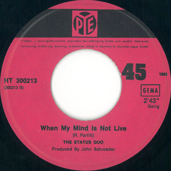 The Status Quo* : Ice In The Sun (7", Single)