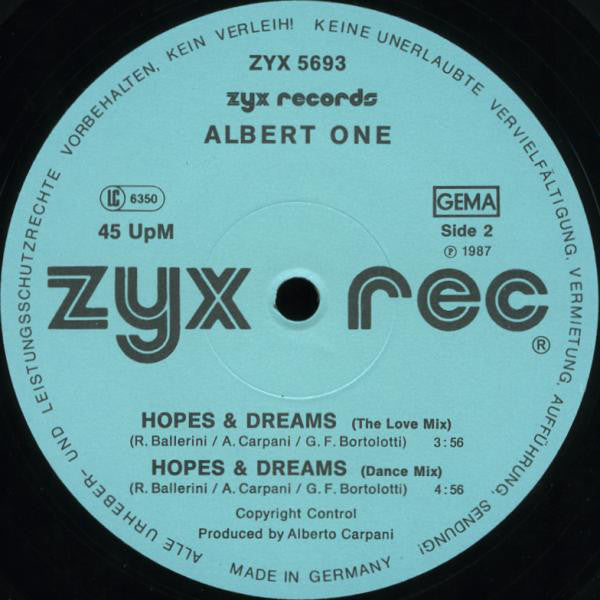 Albert One : Hopes & Dreams (12")