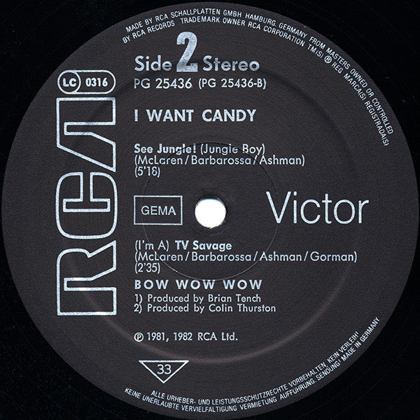 Bow Wow Wow : I Want Candy (12", MiniAlbum)