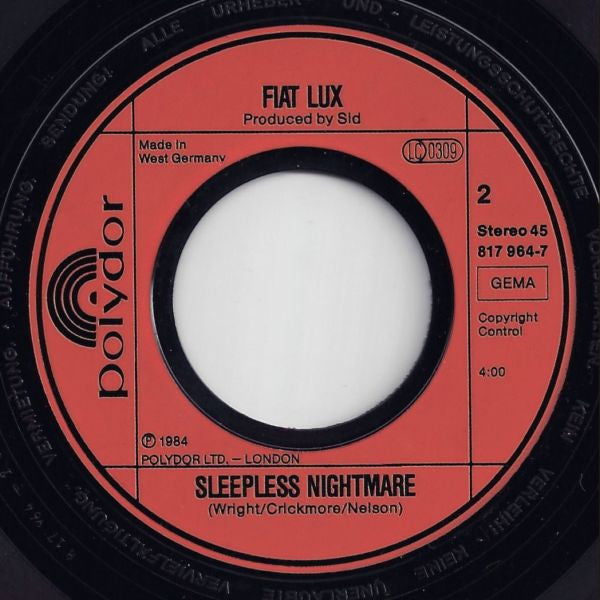 Fiat Lux : Blue Emotion (7", Single)