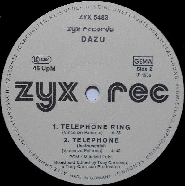 Dazu : Telephone Ring (12")