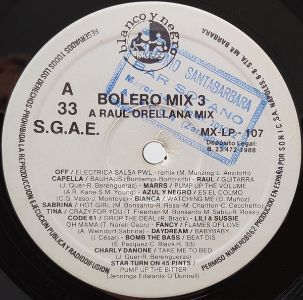Various : Bolero Mix 3 (LP, Comp, P/Mixed, Gat)