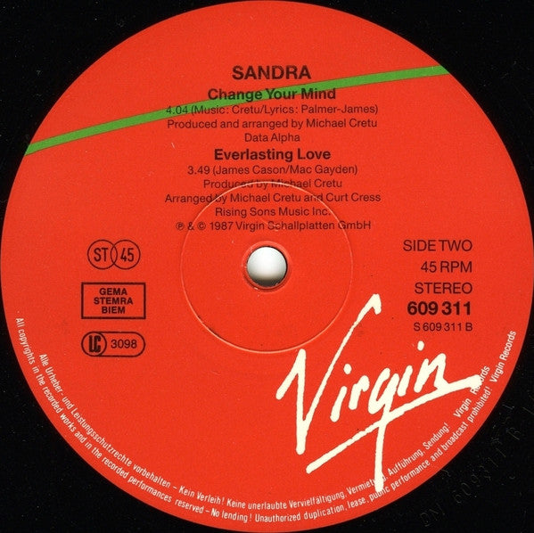 Sandra : Everlasting Love (12", Maxi)
