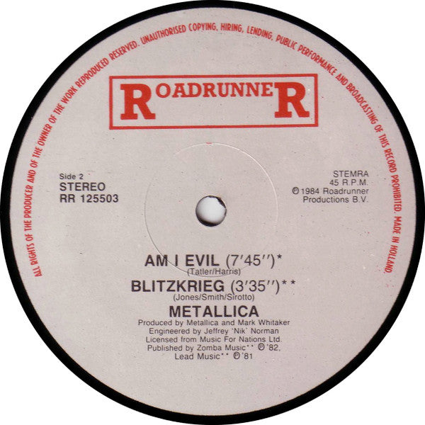 Metallica : Creeping Death (12", Maxi)