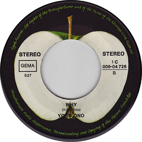 John Lennon / Yoko Ono : Mother / Why (7", Single)
