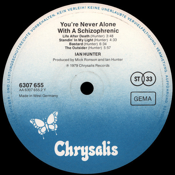 Ian Hunter : You're Never Alone With A Schizophrenic (LP, Album)