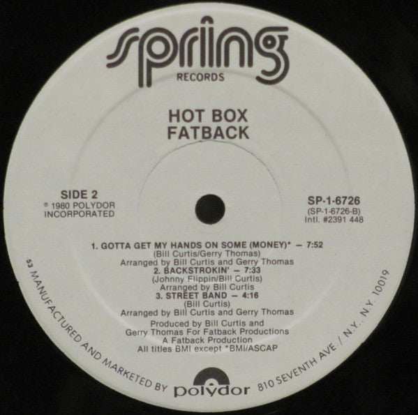 Fatback* : Hot Box (LP, Album, Promo, 53 )