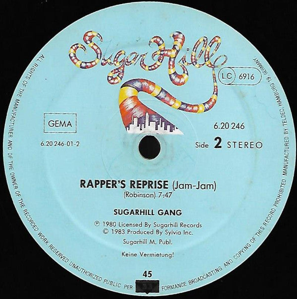 The Sugarhill Gang* : Rapper's Delight / Rapper's Reprise (12")
