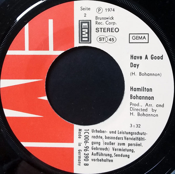Hamilton Bohannon : South African Man (Pt. 1) (7", Single)