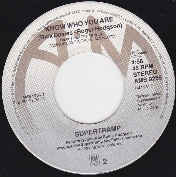 Supertramp : My Kind Of Lady (7", Single)