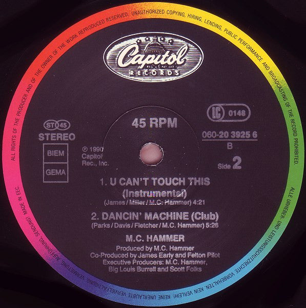 M.C. Hammer* : U Can't Touch This (12")