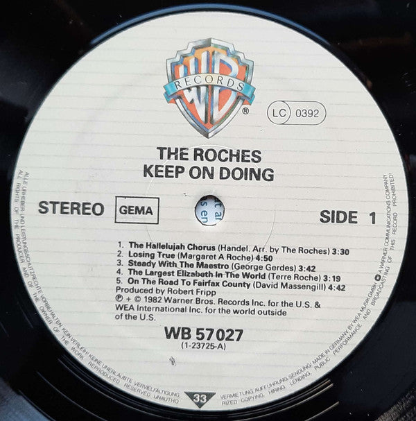 The Roches : Keep On Doing (LP, Album)