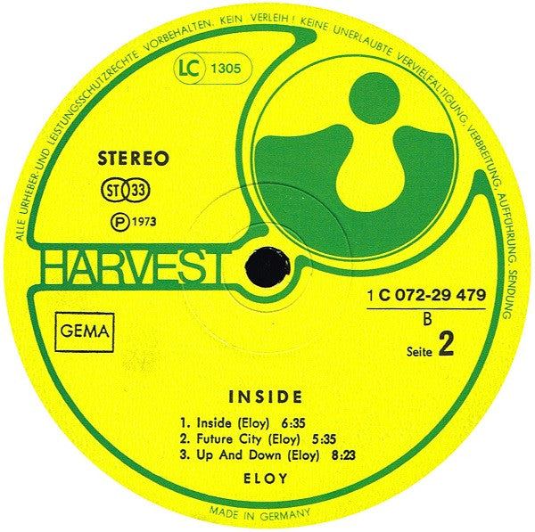 Eloy : Inside (LP, Album, RP, Gat)