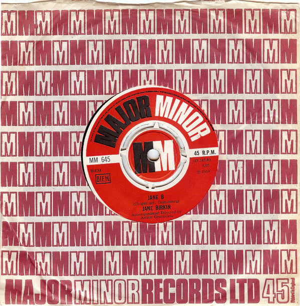 Jane Birkin & Serge Gainsbourg : Je T'aime...Moi Non Plus (7", Single, Mono, RE)