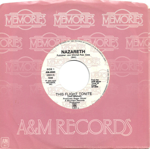 Nazareth (2) : This Flight Tonite / Love Hurts (7", Single)