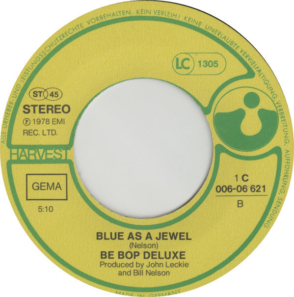 Be Bop Deluxe : Panic In The World (7", Single)