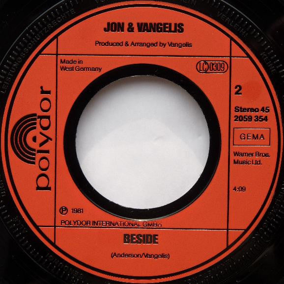 Jon And Vangelis* : The Friends Of Mr. Cairo (7", Single)