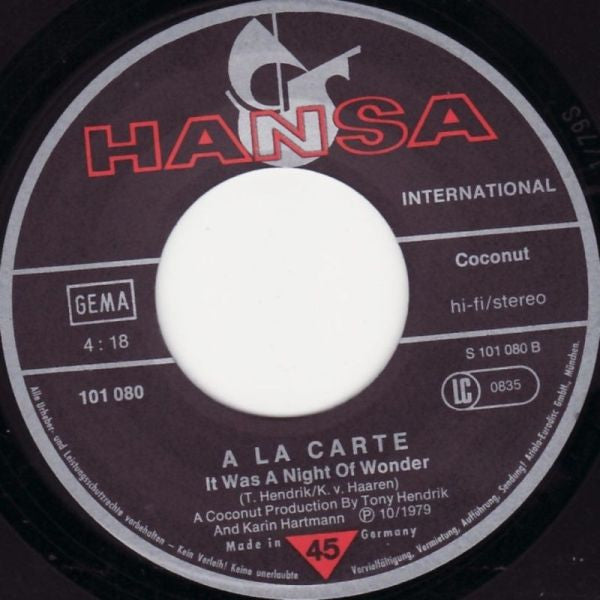 À La Carte : Doctor, Doctor (Help Me Please) (7", Single)