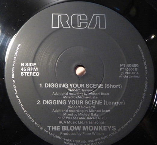 The Blow Monkeys : Digging Your Scene (12", Single)
