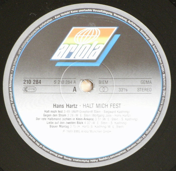 Hans Hartz : Halt Mich Fest (LP, Album)