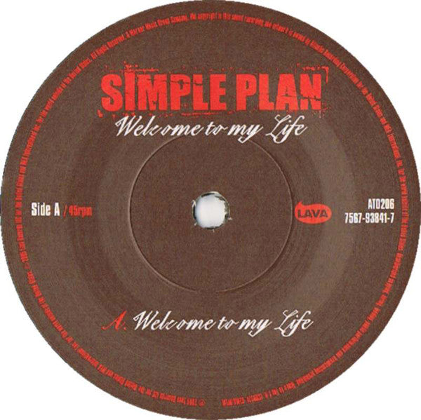 Simple Plan : Welcome To My Life (7", Single)