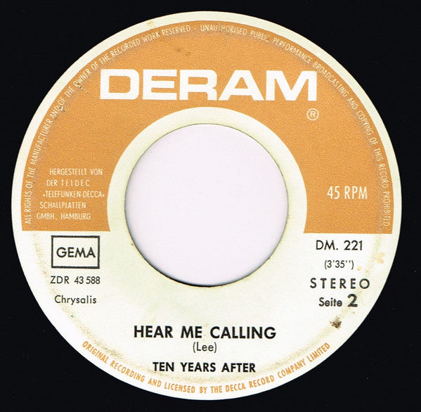 Ten Years After : I'm Going Home / Hear Me Calling (7", Single)