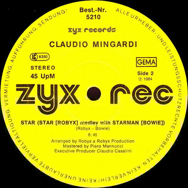 Claudio Mingardi : Star (12")