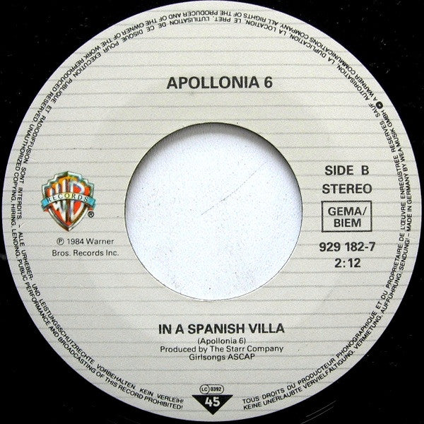 Apollonia 6 : Sex Shooter (7", Single)