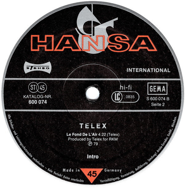 Telex : Twist A Saint Tropez (Long Version) (12", Single)