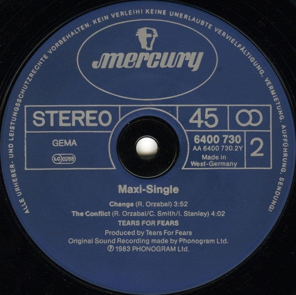 Tears For Fears : Change (12", Maxi)