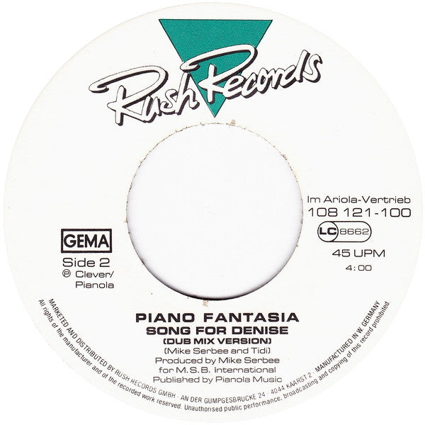 Piano Fantasia : Song For Denise (7", Single)