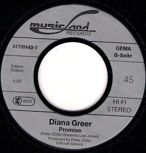 Diana Greer : Taking Hold On Me / Promise (7", Single)