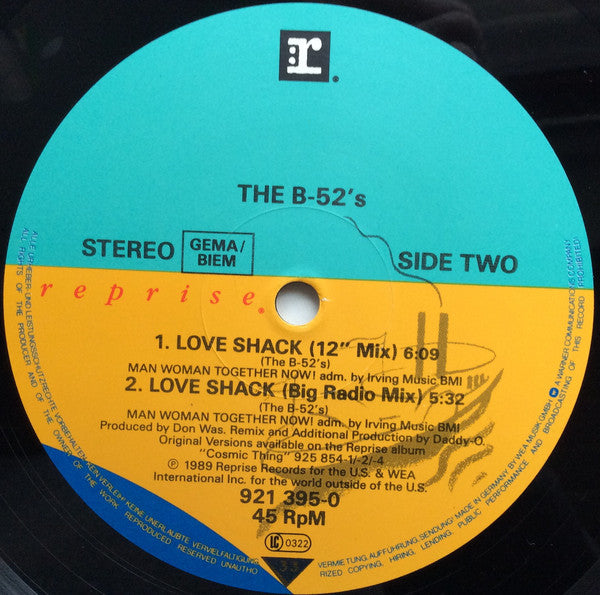 The B-52's : Love Shack (12", Maxi)