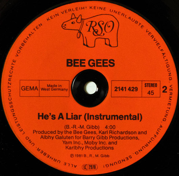 Bee Gees : He's A Liar (12", Maxi)