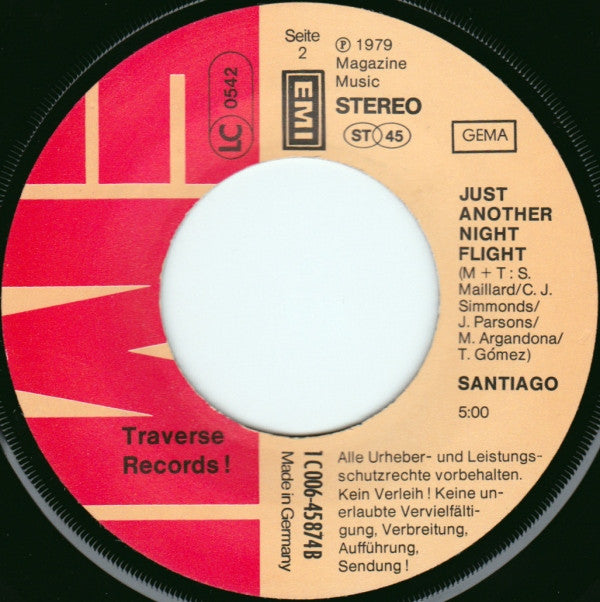 Santiago (9) : Walking The Voodoo Nights (7", Single)