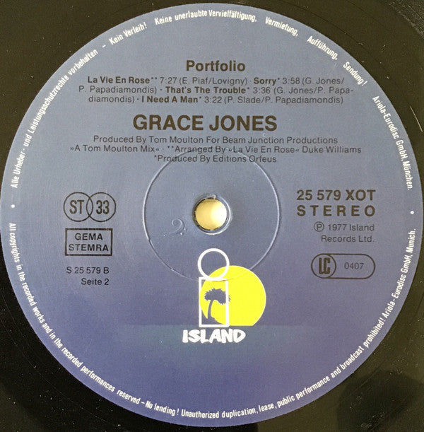 Grace Jones : Portfolio (LP, Album, P/Mixed, RE)