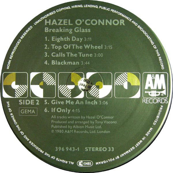 Hazel O'Connor : Breaking Glass (LP, Album, RE)