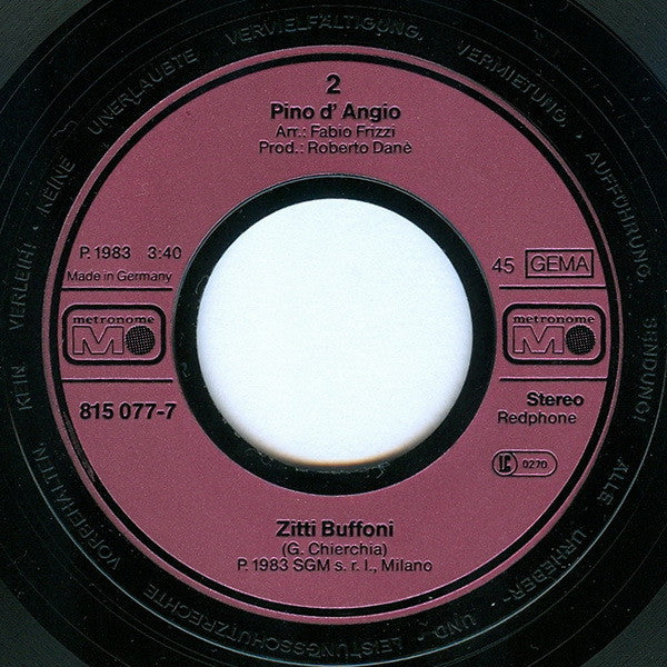 Pino d' Angio'* : Evelonpappa' Evelonmamma' (7", Single)