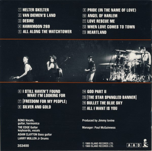 U2 : Rattle And Hum (CD, Album, Son)