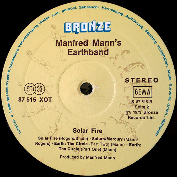 Manfred Mann's Earthband* : Solar Fire (LP, Album, RE, Gat)