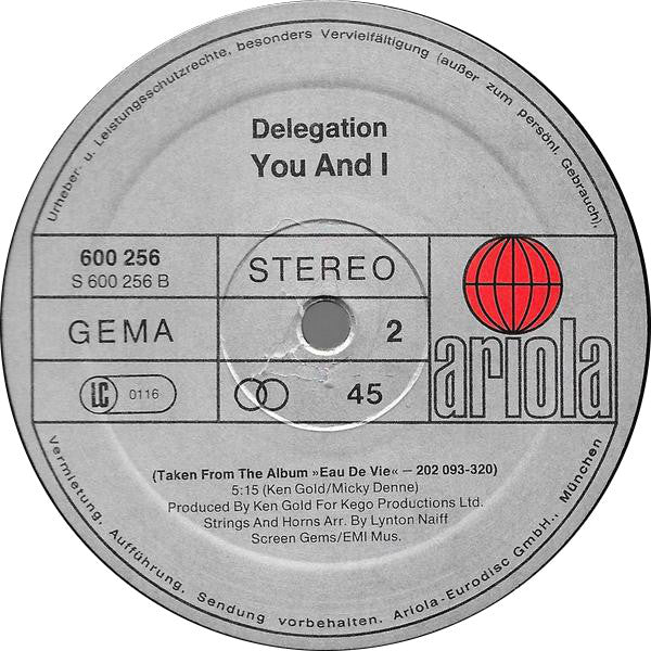 Delegation : Put A Little Love On Me / You And I (12", Single)