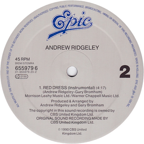 Andrew Ridgeley : Red Dress (12", Maxi)