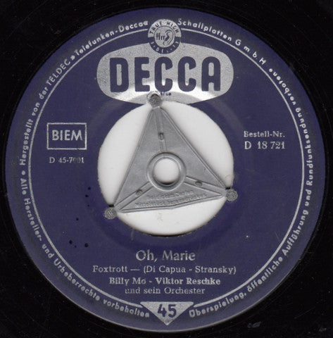 Billy Mo : Buona Sera / Oh, Marie (7", Single)