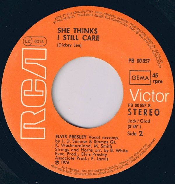 Elvis Presley : Moody Blue (7", Single)