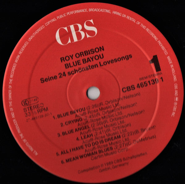 Roy Orbison : Blue Bayou (Seine 24 Schönsten Love-Songs) (2xLP, Comp)