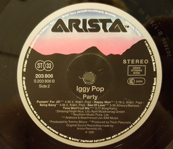 Iggy Pop : Party (LP, Album, RE)