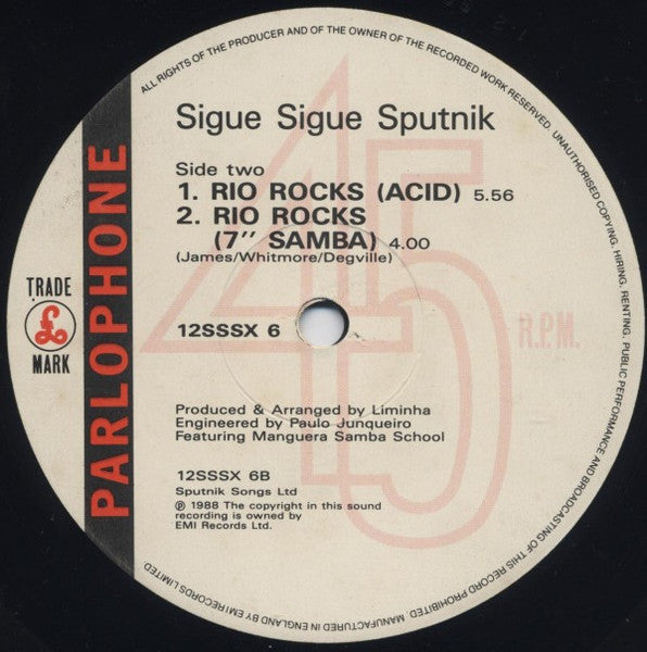 Sigue Sigue Sputnik : Rio Rocks (Samba) (12", Single, Rem)